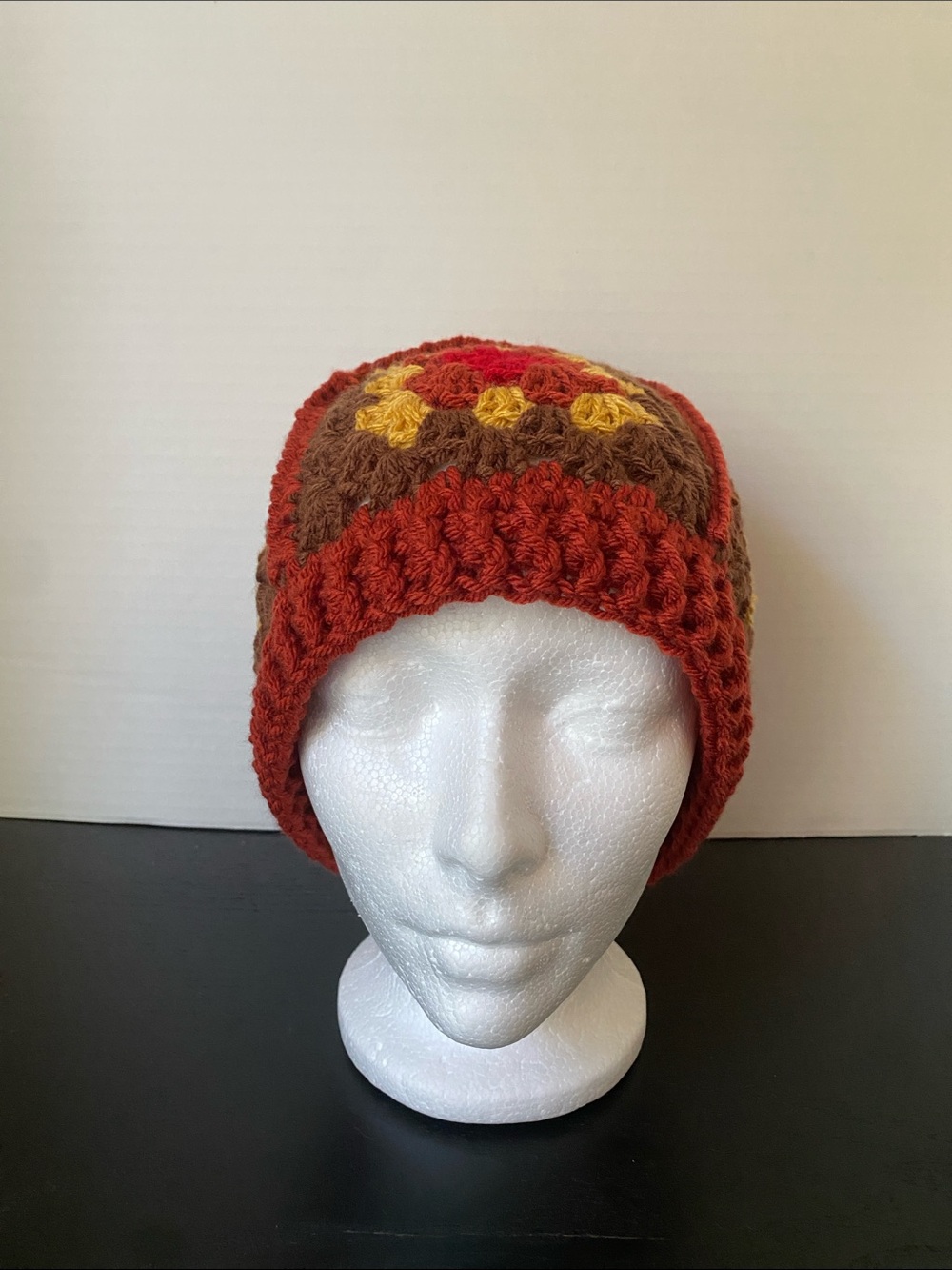 Handmade Multicolor Crochet Beanie/Granny Square